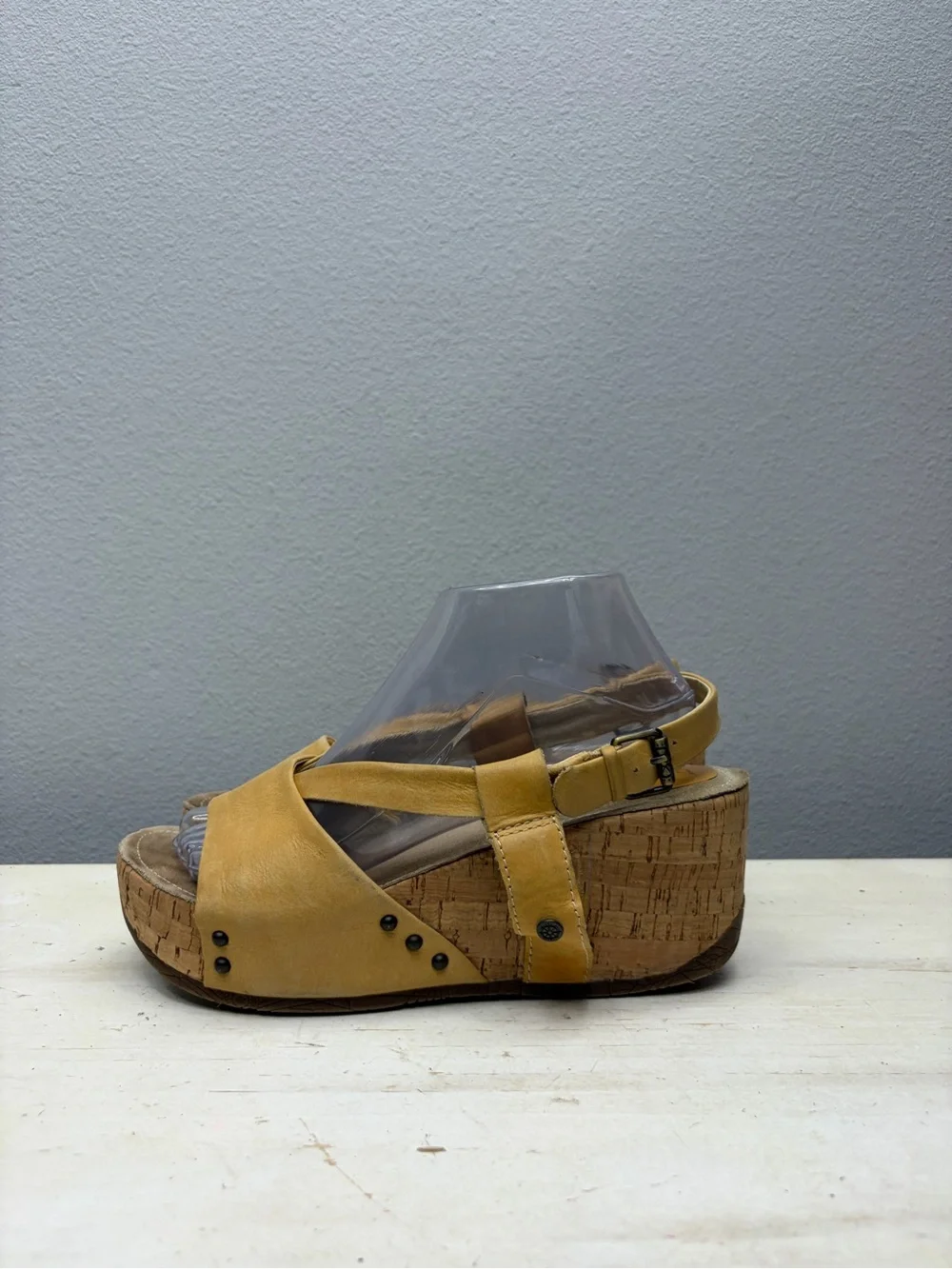 Bussola Yello Leather Formentera Cross Strao Wedge Sandals Size 40